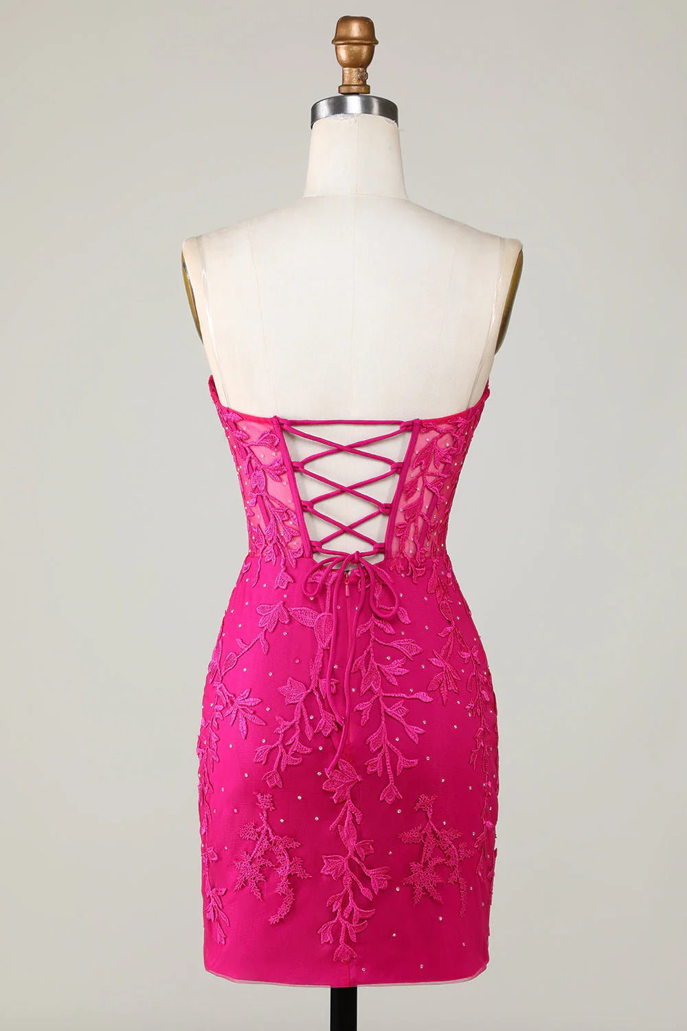 Gorąca sprzedaż Bodycon Sweetheart Purpurowy gorset Homecoming Dress z aplikacjami - Image 14