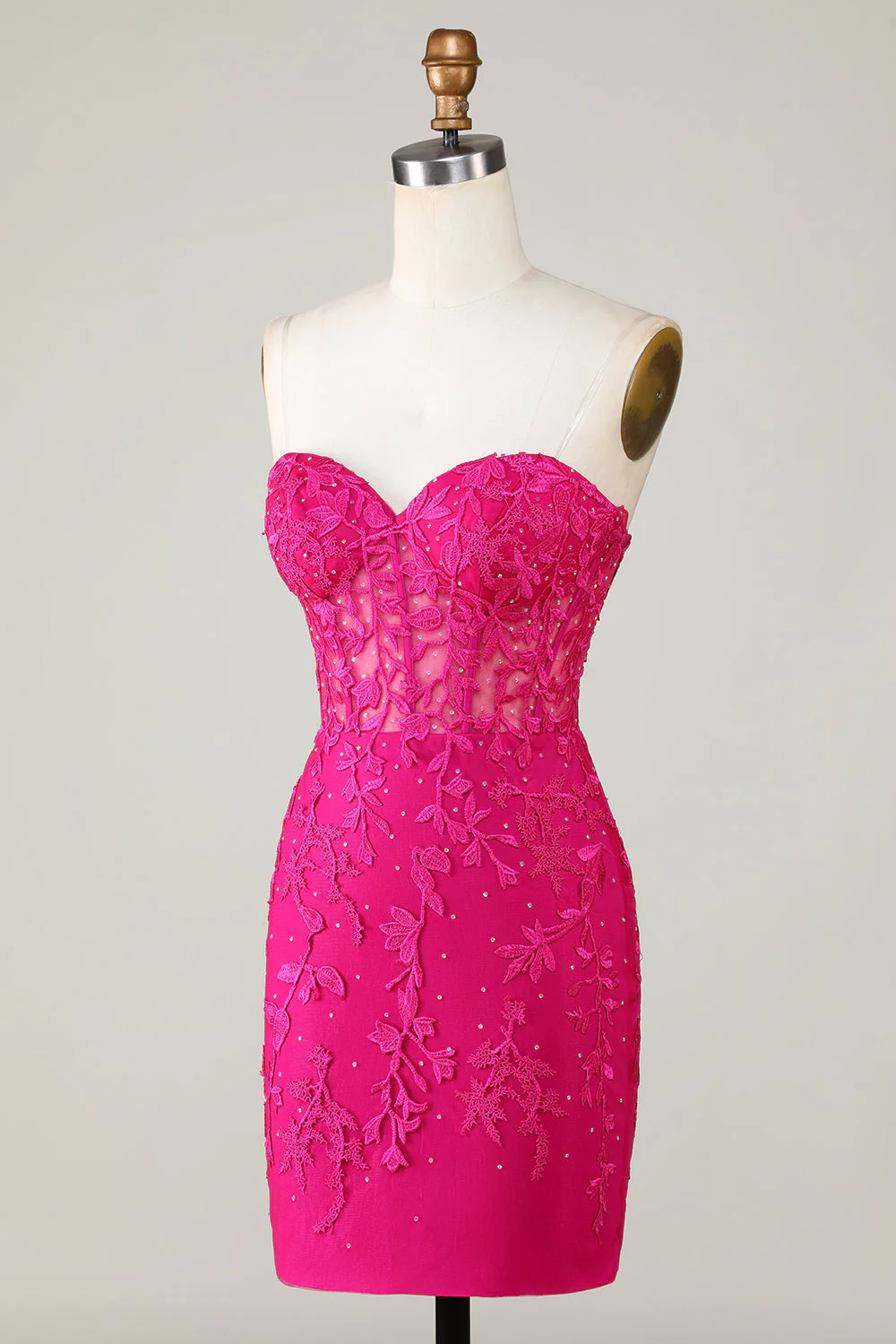 Gorąca sprzedaż Bodycon Sweetheart Purpurowy gorset Homecoming Dress z aplikacjami - Image 15