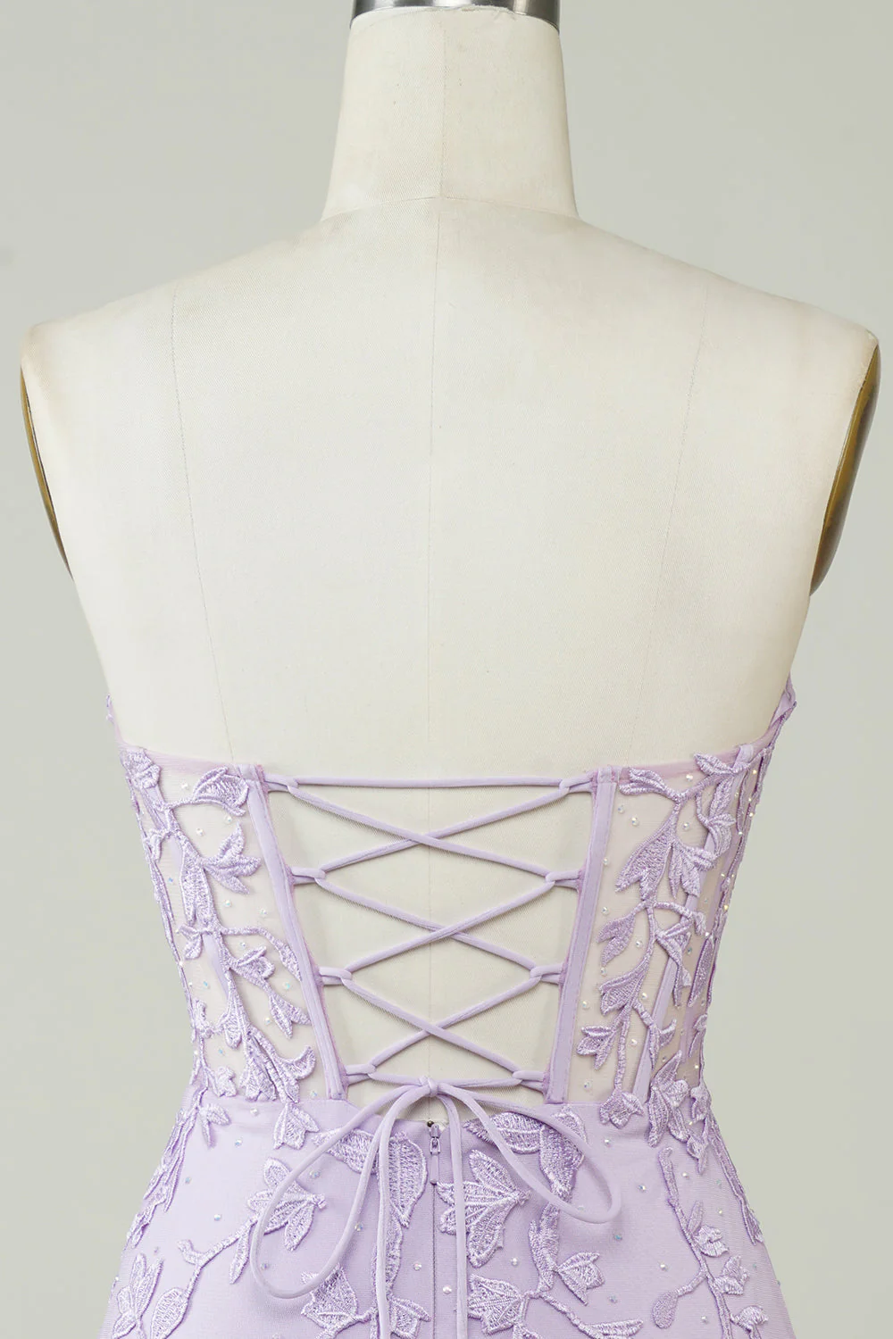 Gorąca sprzedaż Bodycon Sweetheart Purpurowy gorset Homecoming Dress z aplikacjami - Image 6