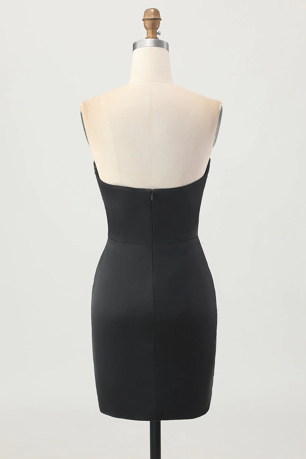 gorset bez ramiączek bodycon z koralikami sukienka na powrót do domu z rozcięciem - Image 2