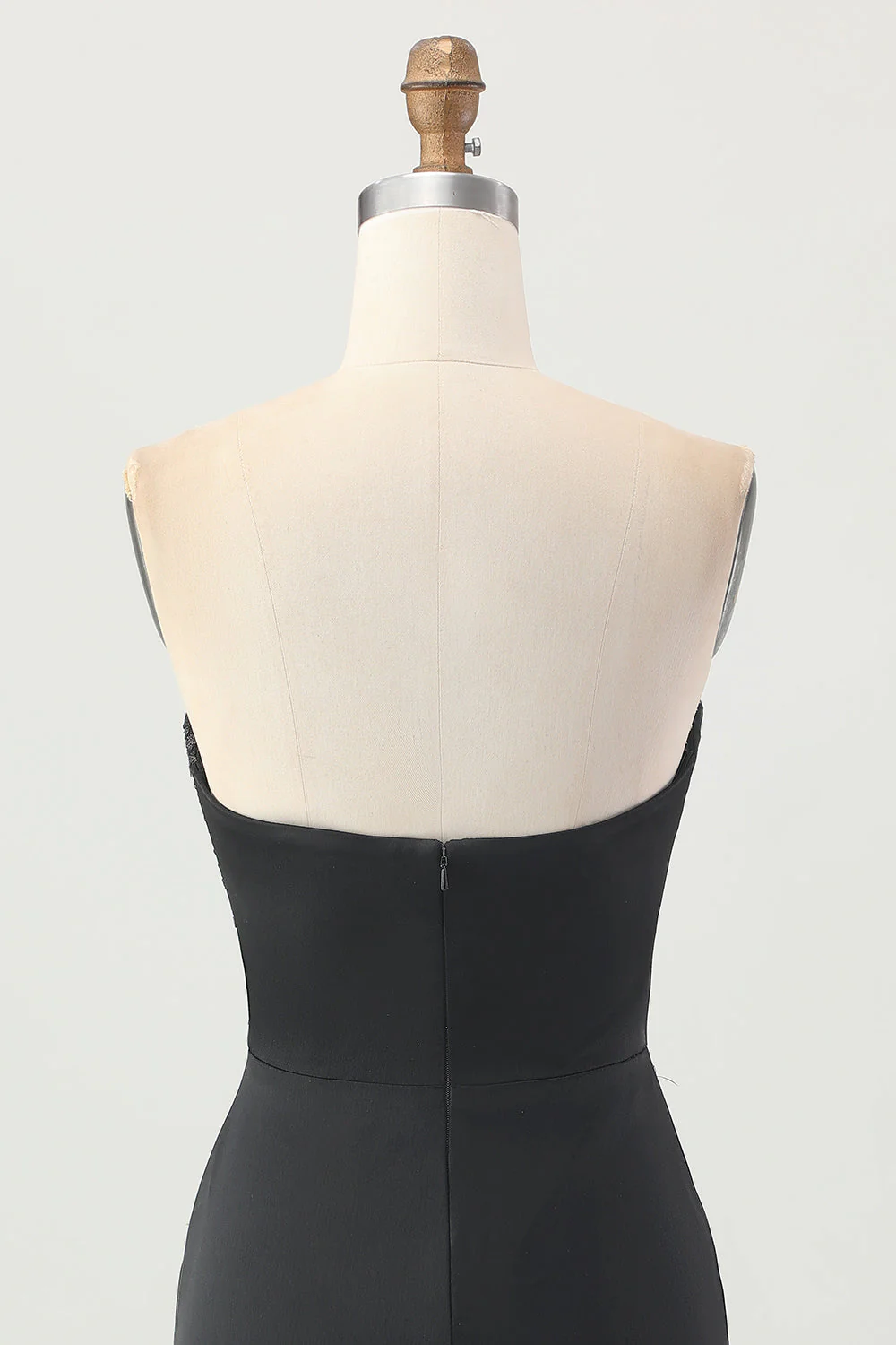 gorset bez ramiączek bodycon z koralikami sukienka na powrót do domu z rozcięciem - Image 6