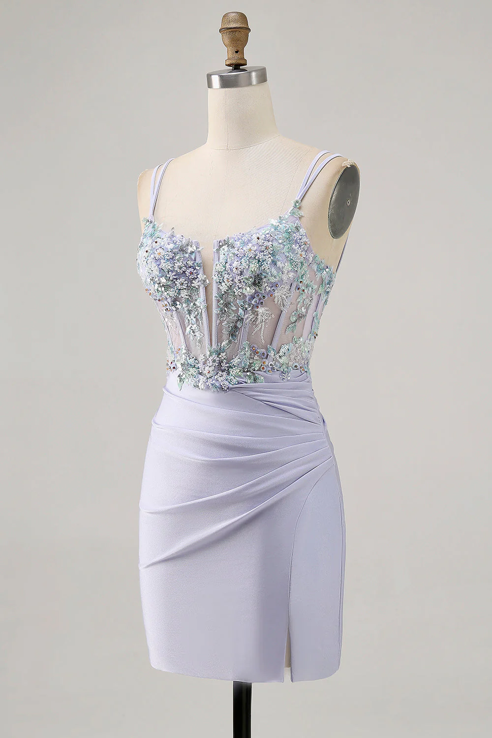 Gorset Lawendowa Bodycon Cekinowa Sukienka Na Powrót Do Domu - Image 3