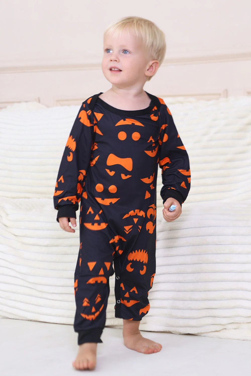 Granatowa Wydruk Na Halloween Rodzinna Świąteczna Piżama - Image 12