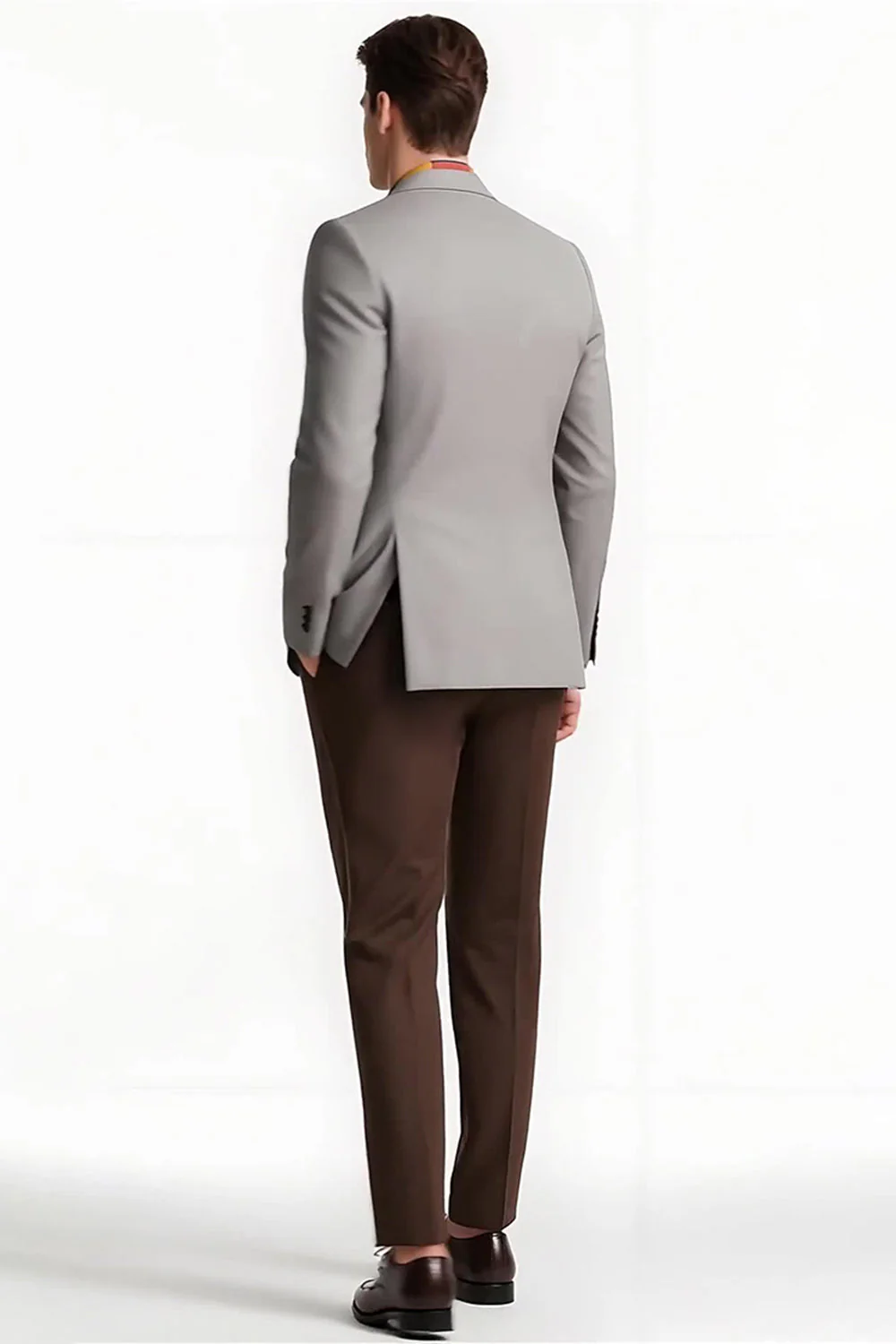 Grey Peak Lapel 2-częściowe jednorzędowe męskie garnitury balowe - Image 3