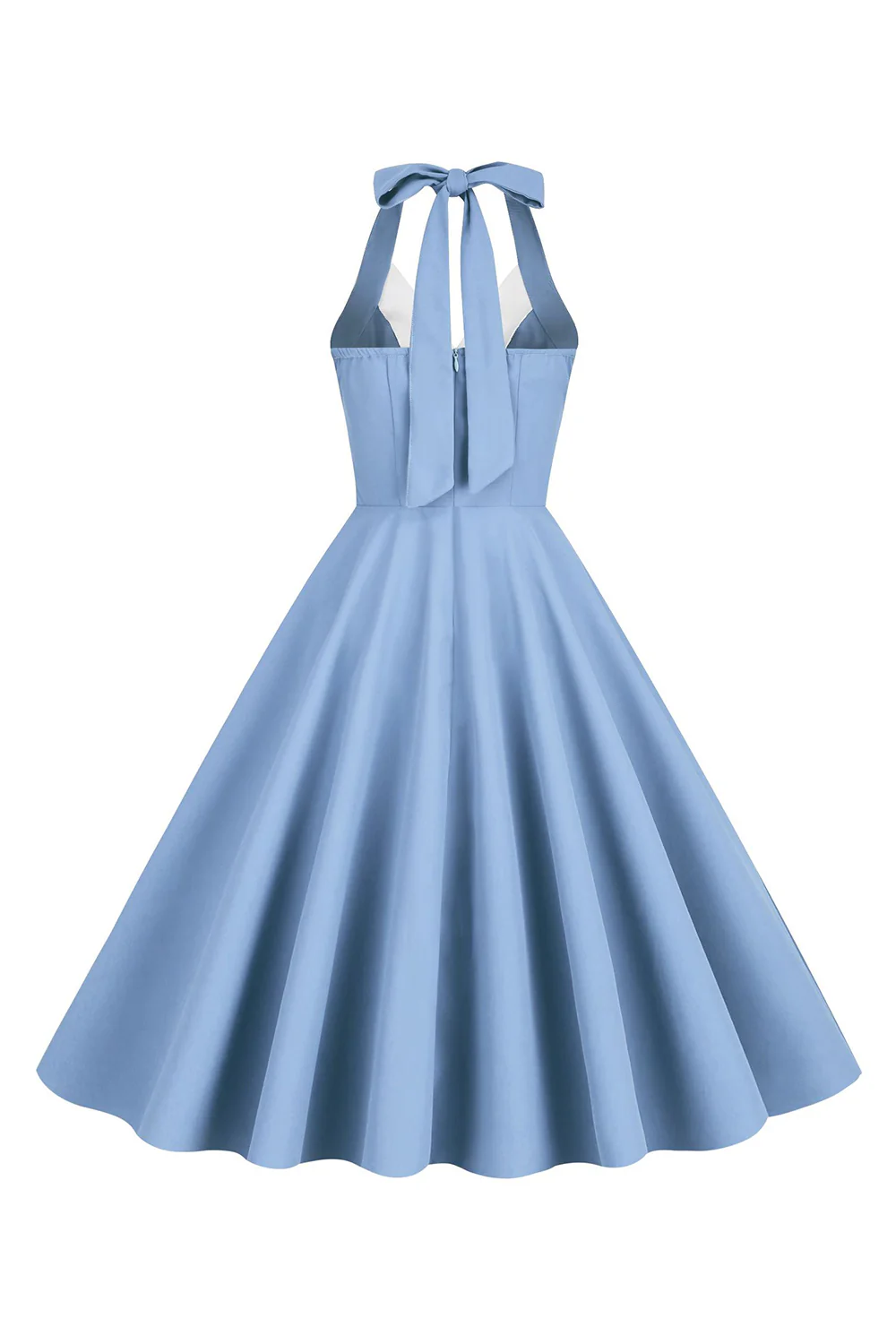 Halter Żółta Plisowana Sukienka W Stylu Vintage - Image 13