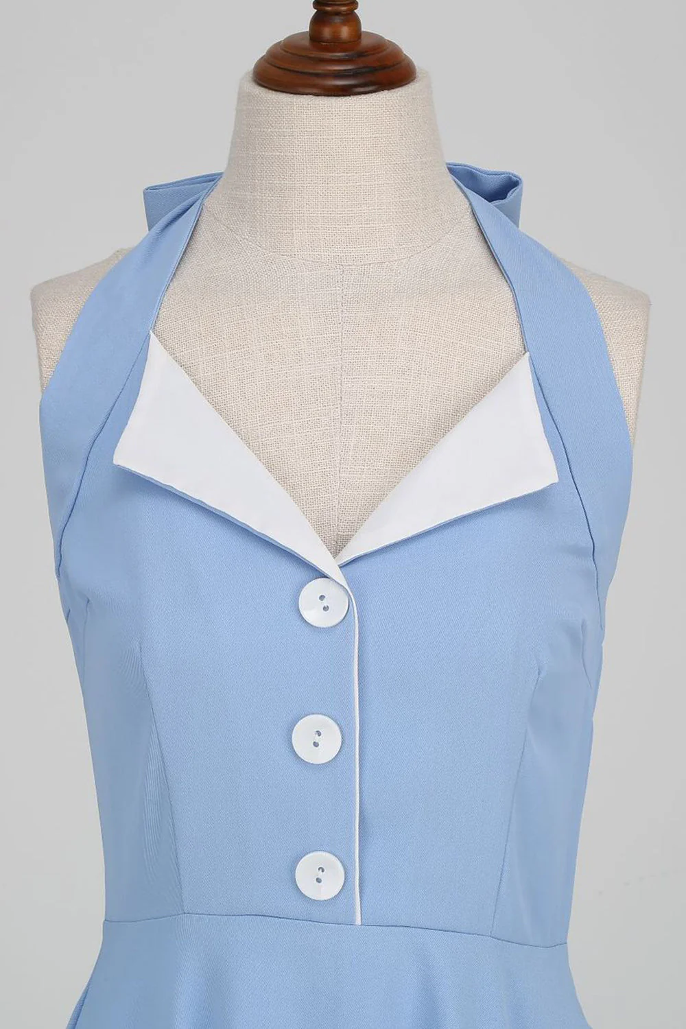 Halter Żółta Plisowana Sukienka W Stylu Vintage - Image 15