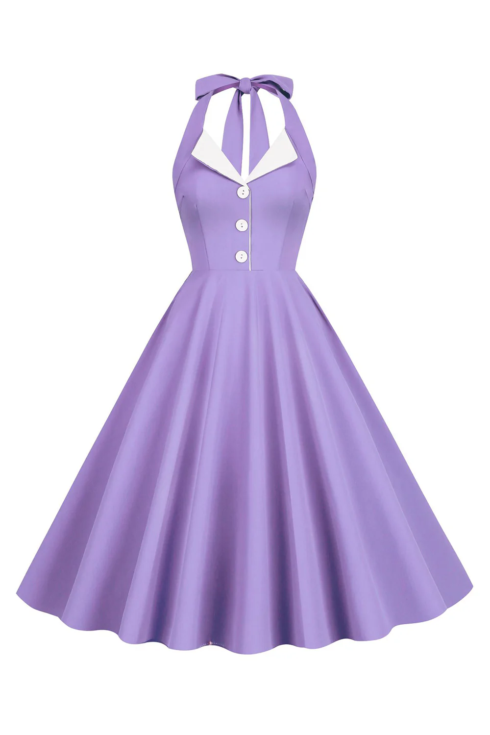 Halter Żółta Plisowana Sukienka W Stylu Vintage - Image 18