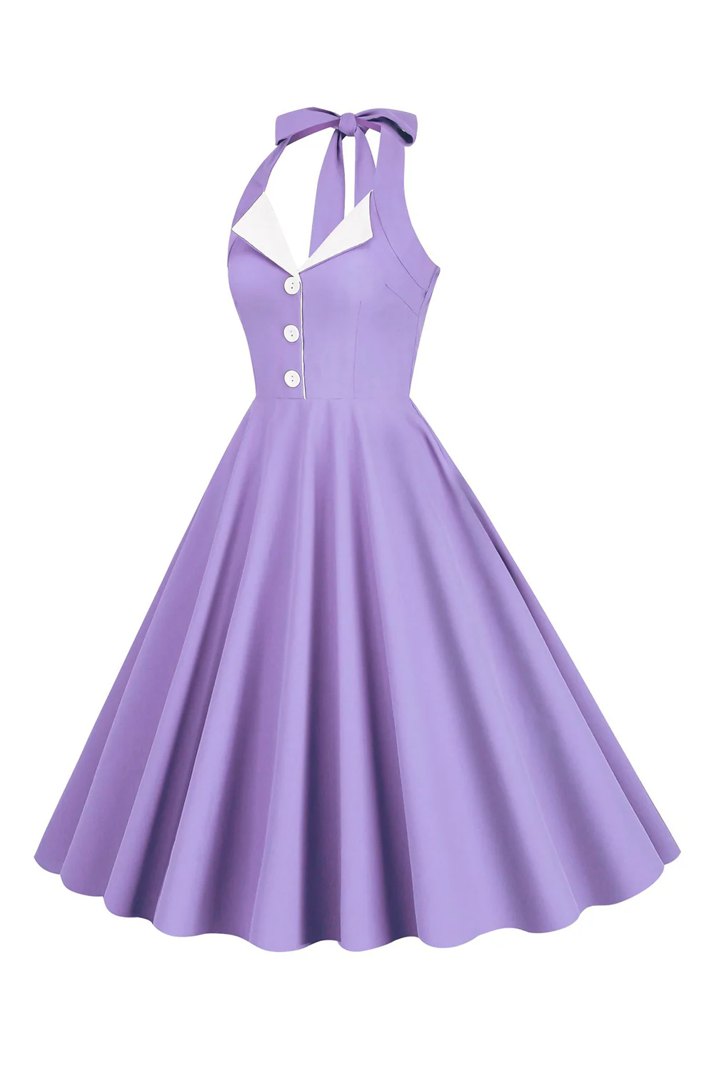 Halter Żółta Plisowana Sukienka W Stylu Vintage - Image 20