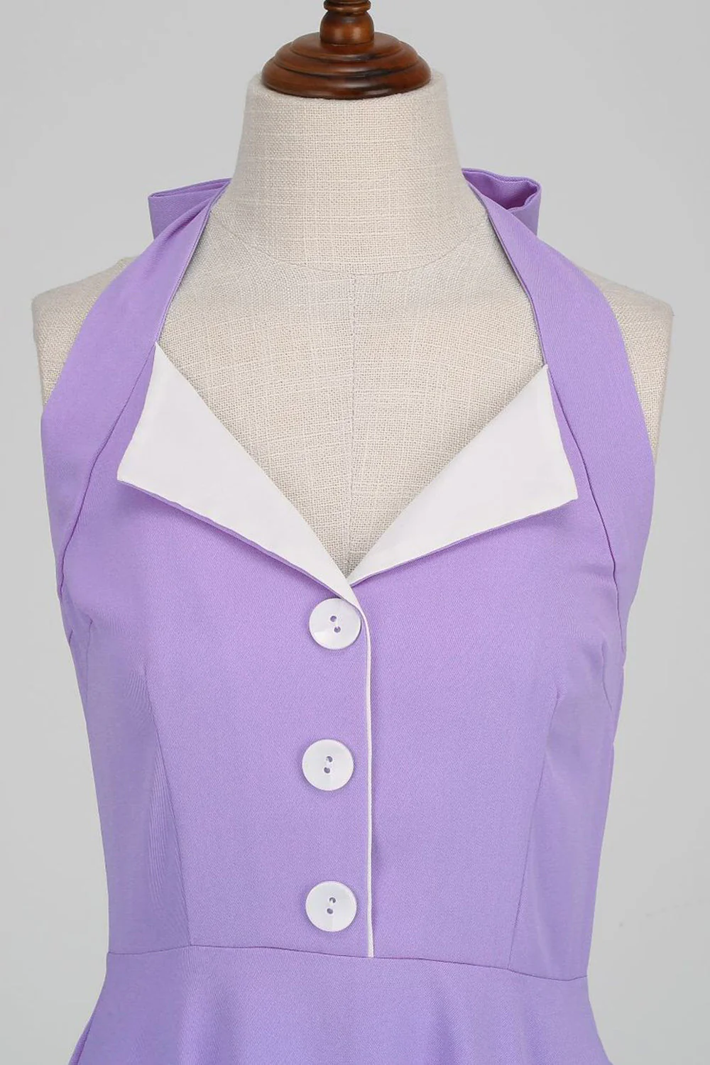 Halter Żółta Plisowana Sukienka W Stylu Vintage - Image 21