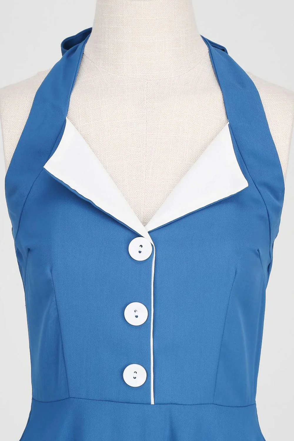 Halter Żółta Plisowana Sukienka W Stylu Vintage - Image 9