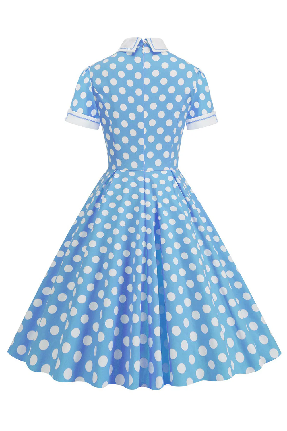 Hepburn Style Polka Dots Vintage Sukienka Z Krótkim Rękawem - Image 2