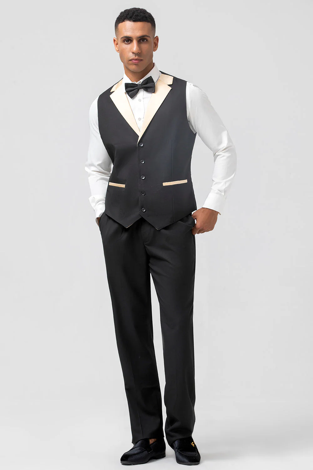 i szampański szal klapa 3-częściowe męskie garnitury balowe slim fit - Image 3