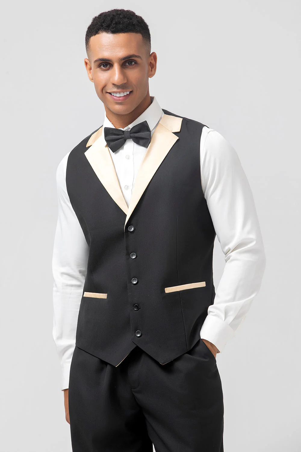 i szampański szal klapa 3-częściowe męskie garnitury balowe slim fit - Image 8