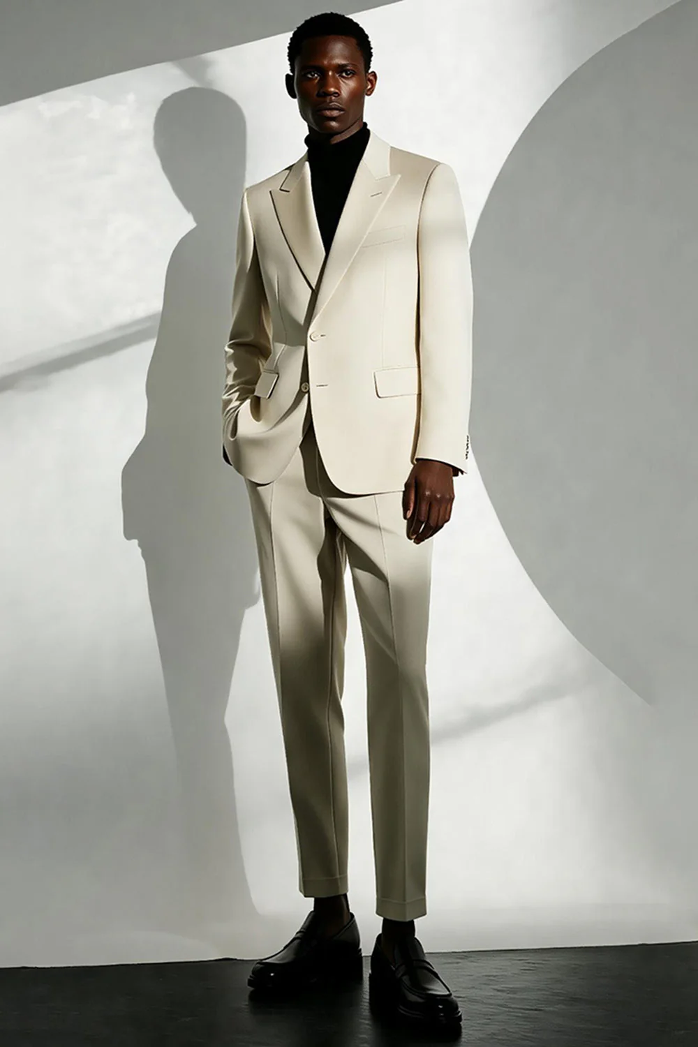 Ivory Peak Lapel Jednorzędowa męska marynarka wizytowa - Image 2