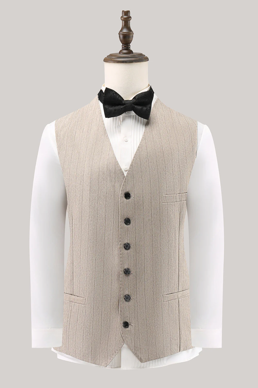 Ivory Peak Lapel Pinstripe Jednorzędowe 3-częściowe męskie garnitury balowe - Image 4