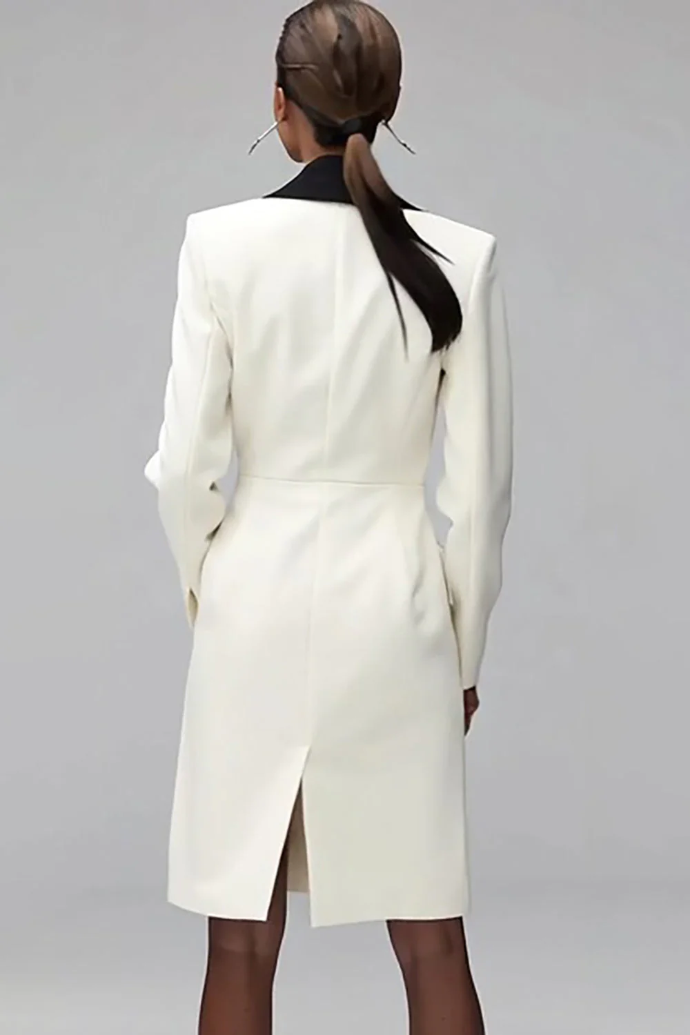 Ivory Shawl Lapel Dwurzędowa Marynarka Damska - Image 2