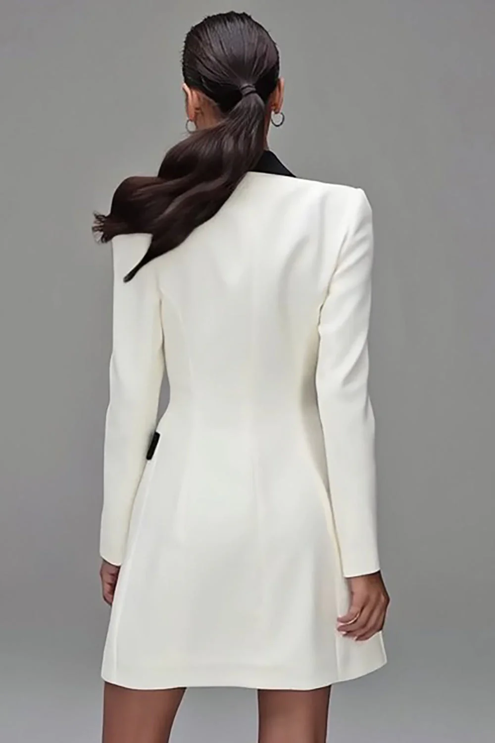 Ivory Shawl Lapel Dwurzędowa Marynarka Damska - Image 2