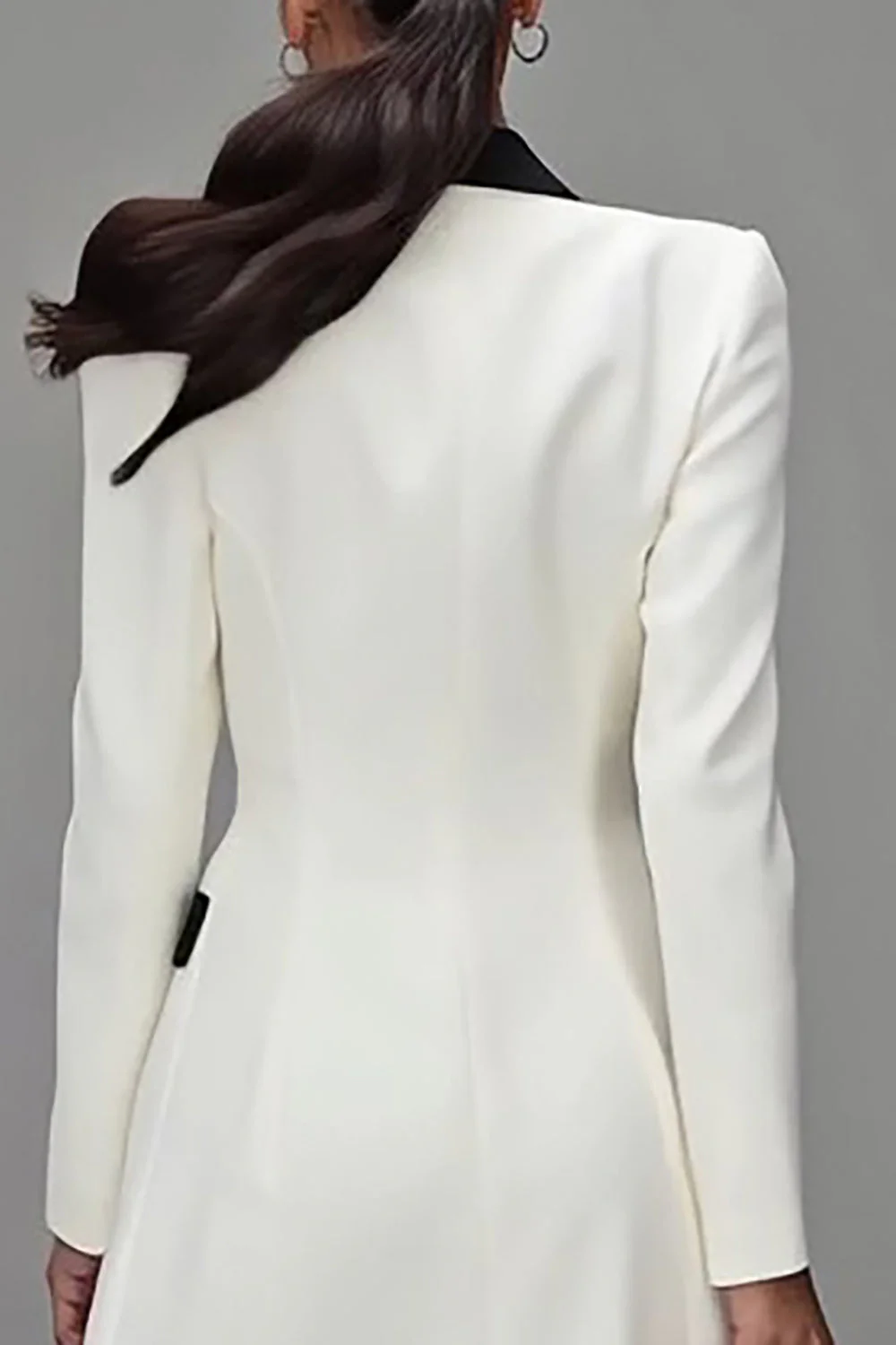 Ivory Shawl Lapel Dwurzędowa Marynarka Damska - Image 4