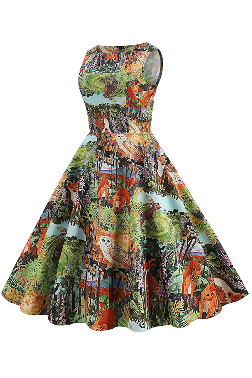 Jasnoniebieska Sukienka Vintage Lata 50 w Kwiaty - Image 7