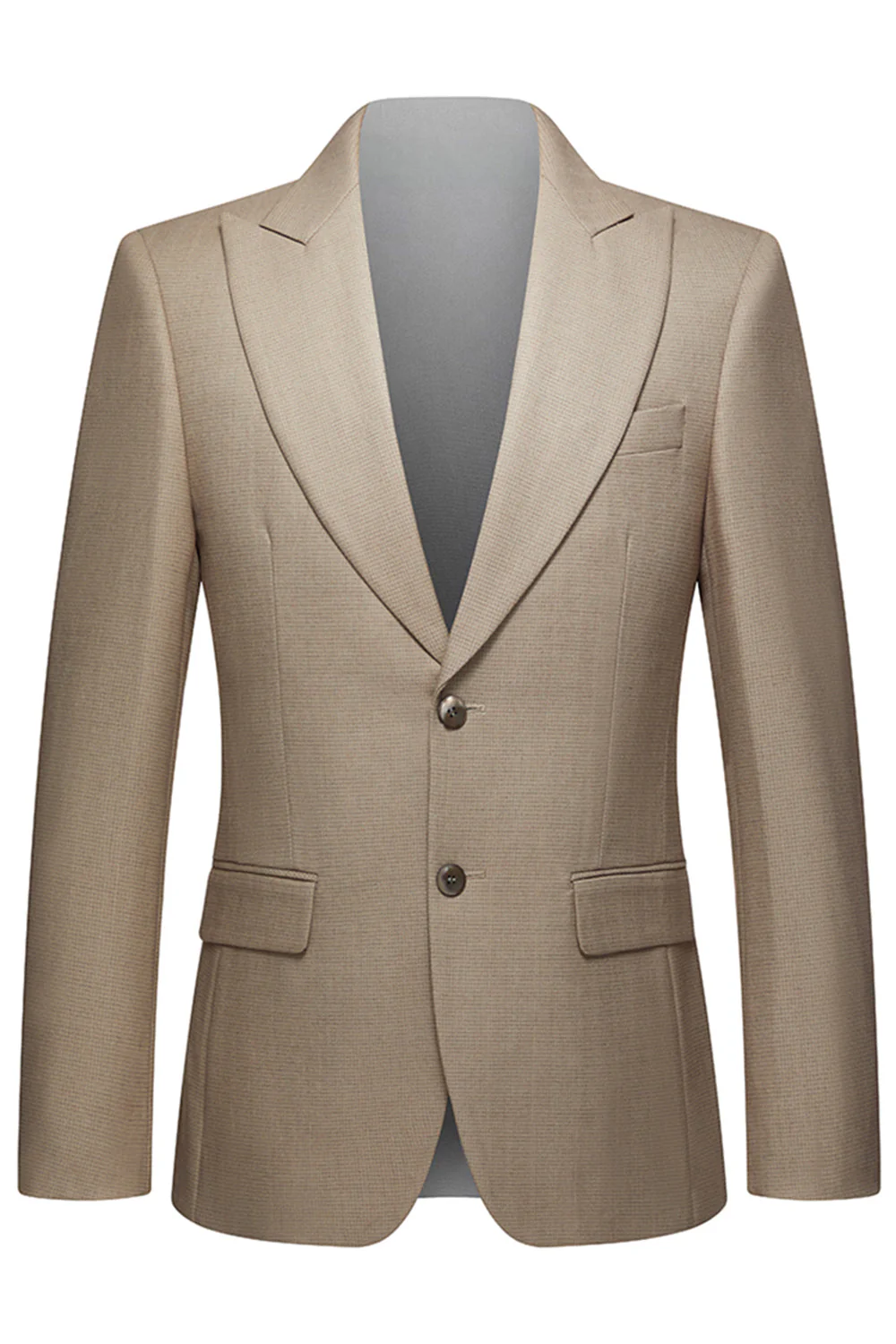 Khaki Coffee Cap, Capel Capel Single-Ad Męskie garnitury trzyczęściowe - Image 2