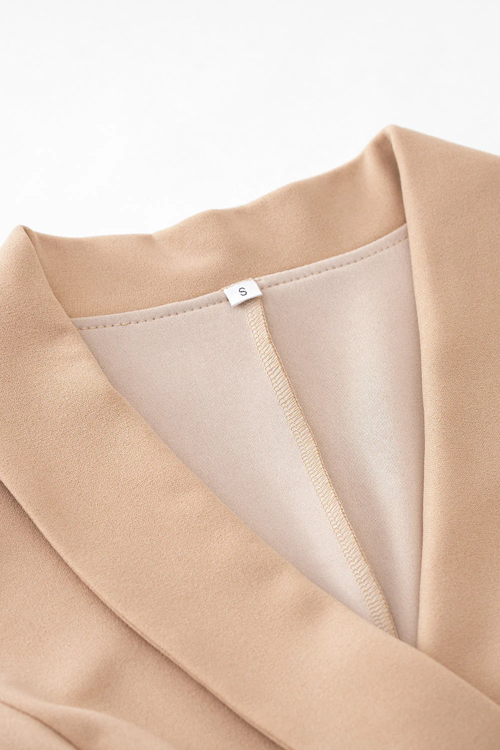 Khaki V Neck Kombinezon Bez Rękawów Do Pracy - Image 6