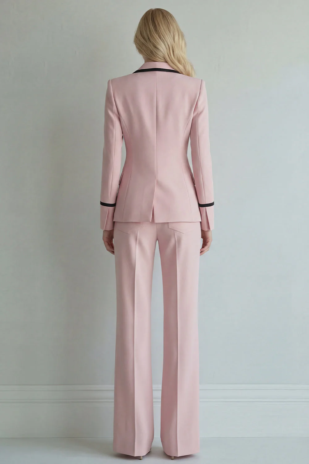 Klapy z kością słoniową z kością słoniową, jednorzędowe, dwuczęściowe szerokie nogawice na bal - Image 6