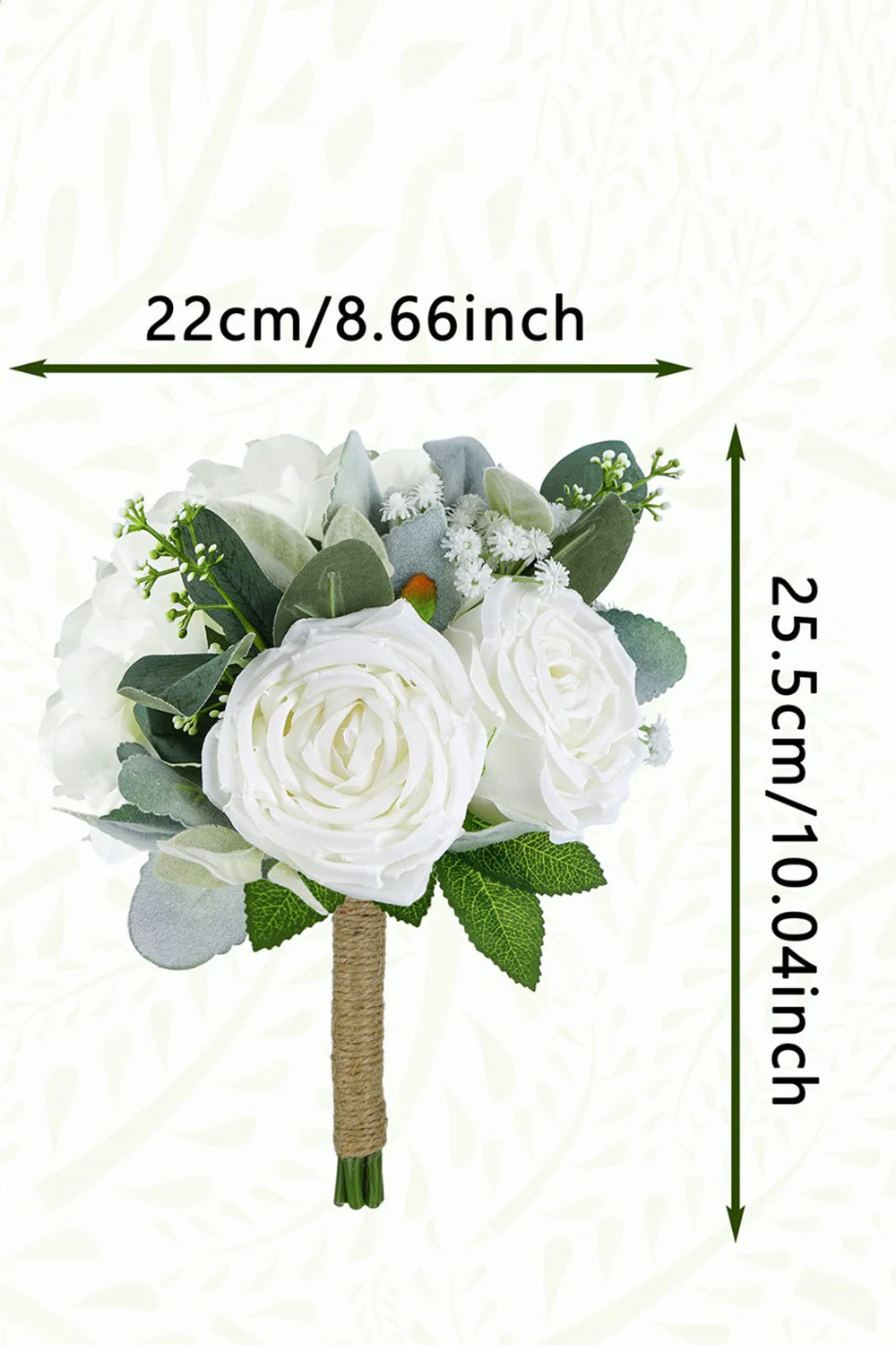 Klasyczne kwiaty ślubne – bukiet ślubny z białą różą i zielenią - Image 3
