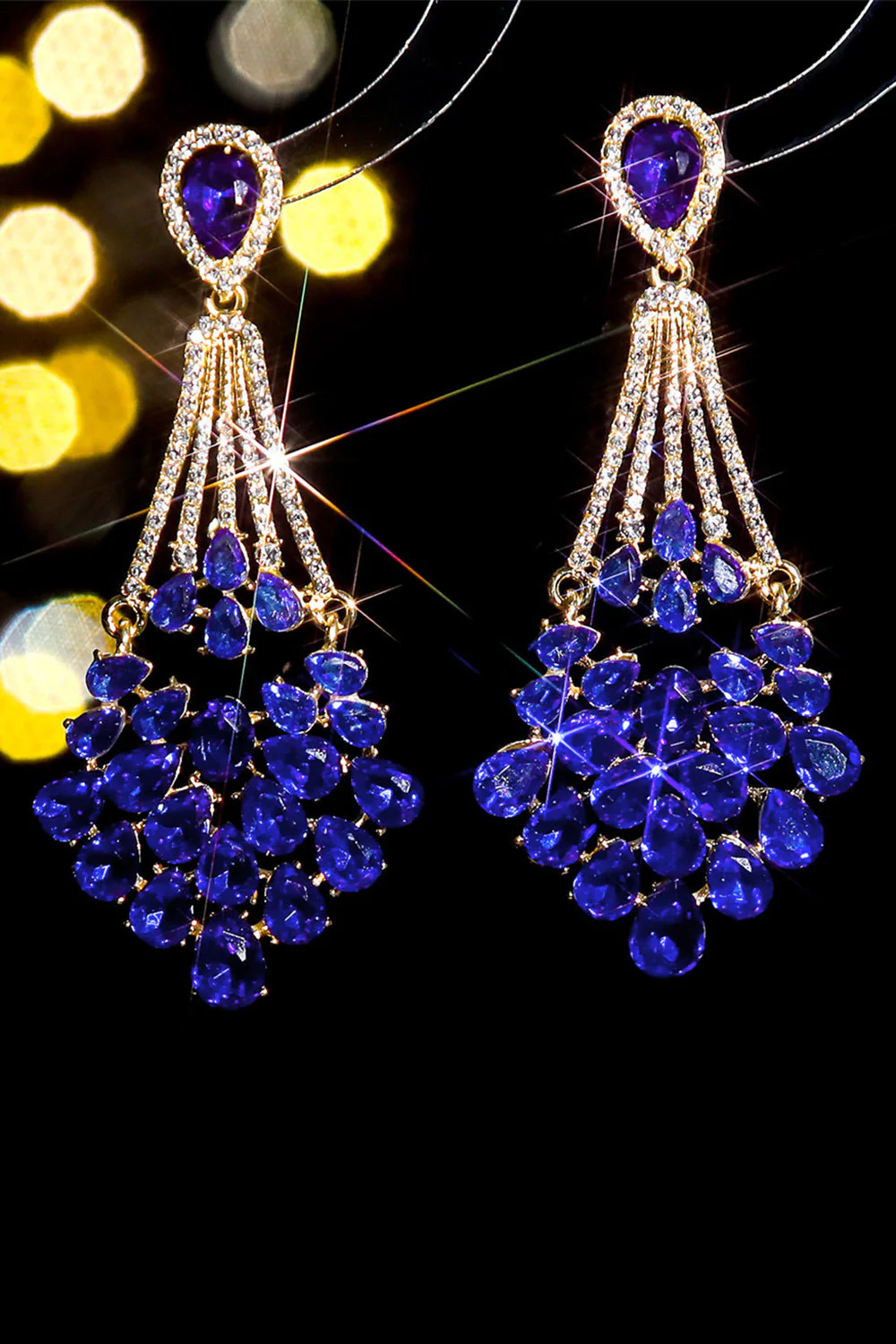 Kolczyki sztyfty Royal Blue Rhinestone - Image 2