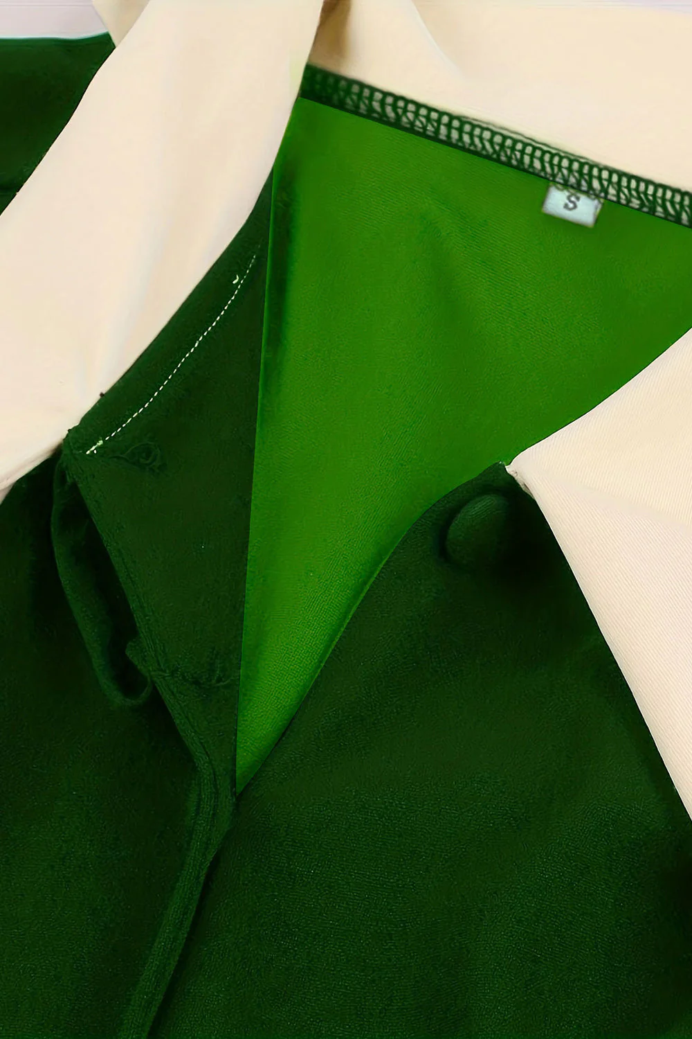 Krój A Granatowy Retro Button Up Sukienka Vintage Z Krótkim Rękawem - Image 7