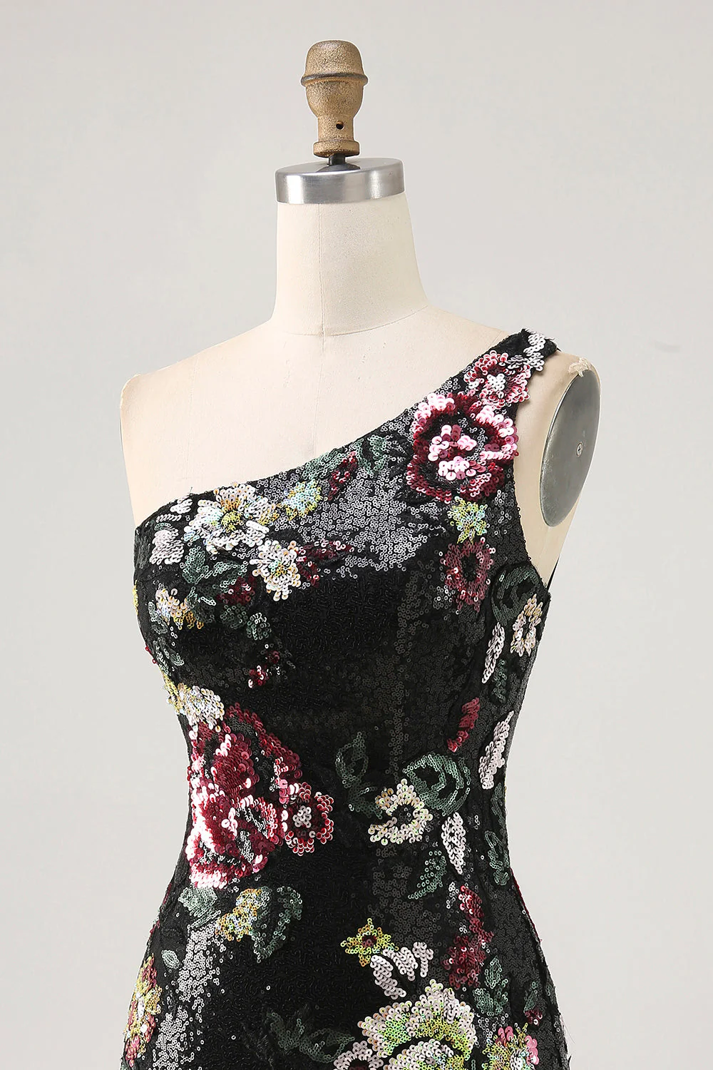kwiat bodycon cekinowa sukienka na jedno ramię powrót do domu - Image 6