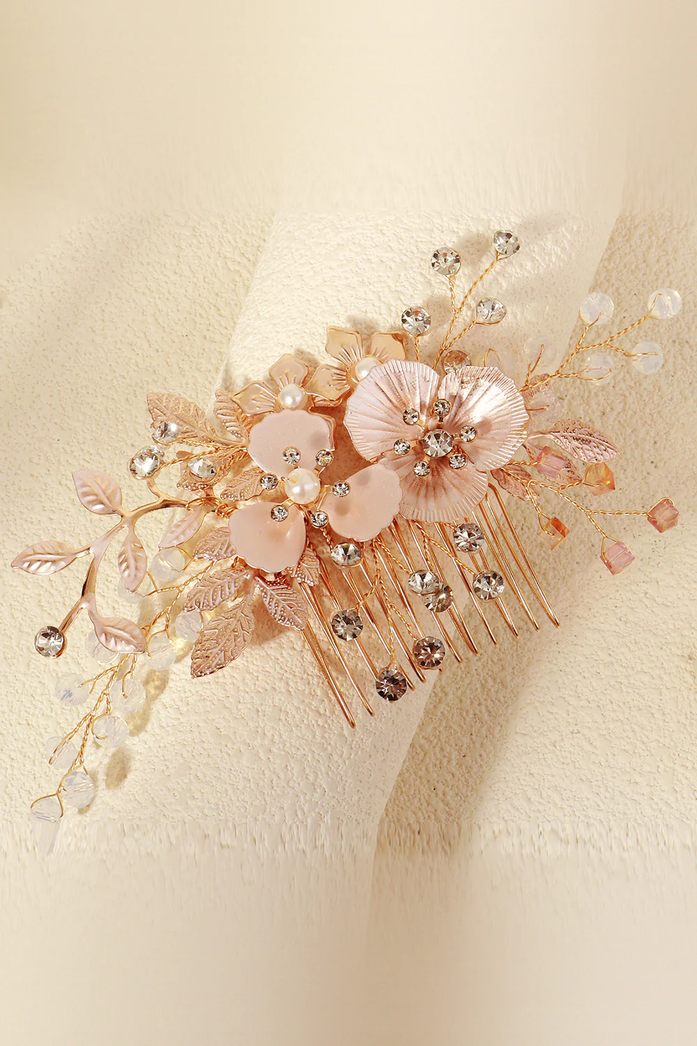 Kwiat Kryształ Perła Rhinestone Ślubna spinka do włosów - Image 5
