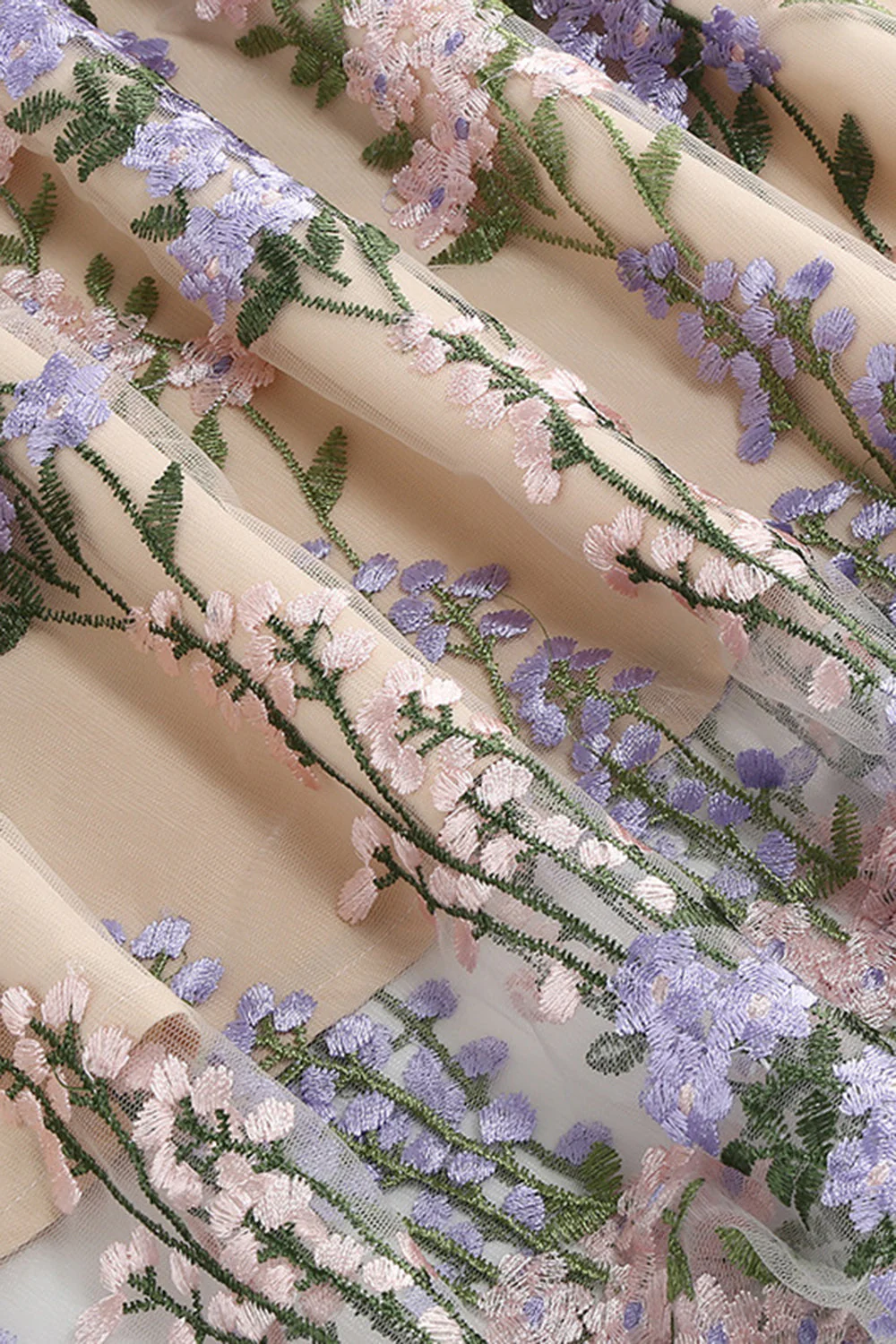 Kwiatowa Koronkowa Haftowana Elegancka Sukienka Vintage Bez Rękawów - Image 14