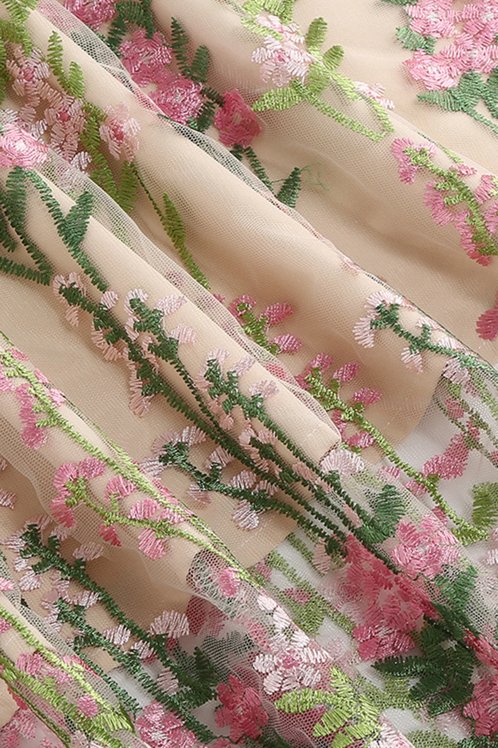 Kwiatowa Koronkowa Haftowana Elegancka Sukienka Vintage Bez Rękawów - Image 7