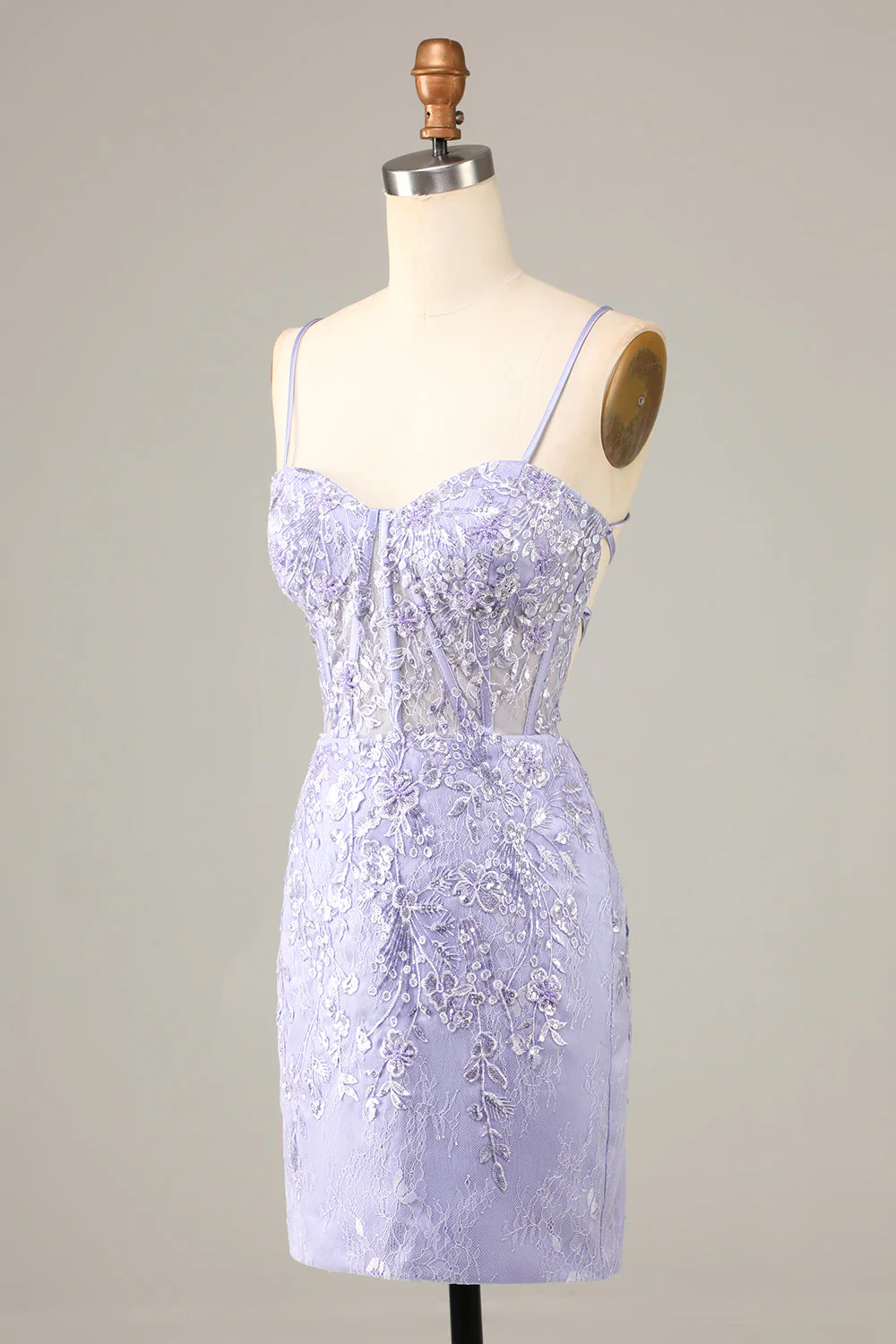Ładny gorset bodycon Homecoming Sukienka z koronkowymi detalami - Image 3