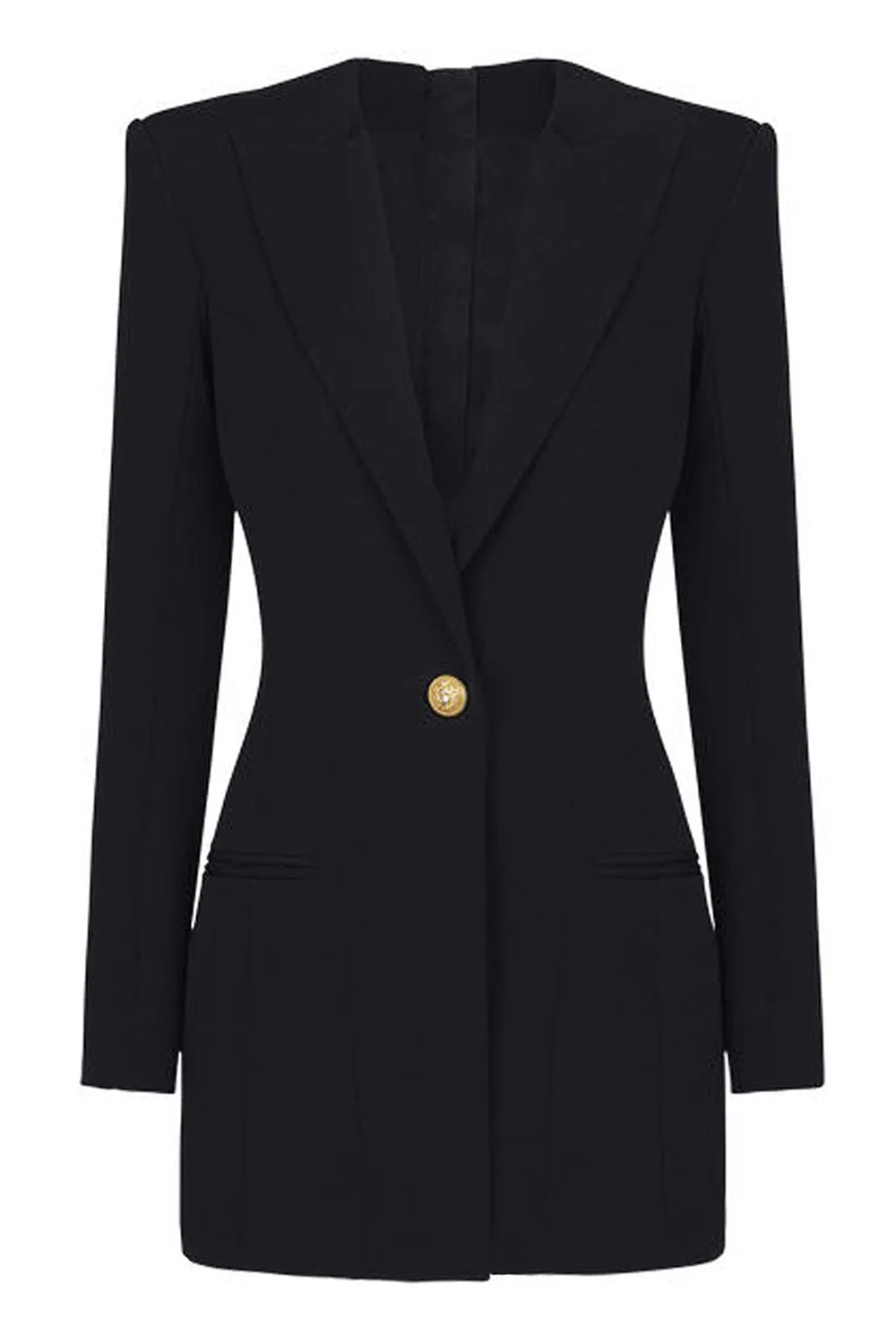 Lake Blue Peak Lapel Długie rękawy Marynarka damska z jednym guzikiem - Image 6