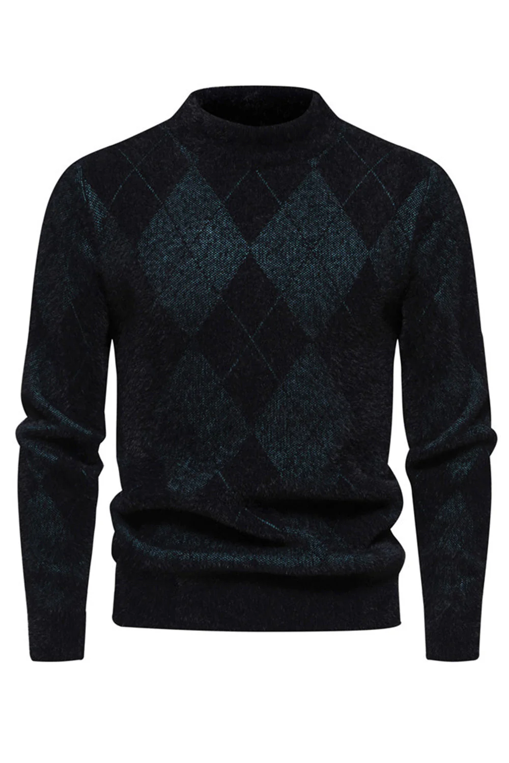 Lekki męski sweter z okrągłym dekoltem i nadrukiem w kolorze khaki - Image 9