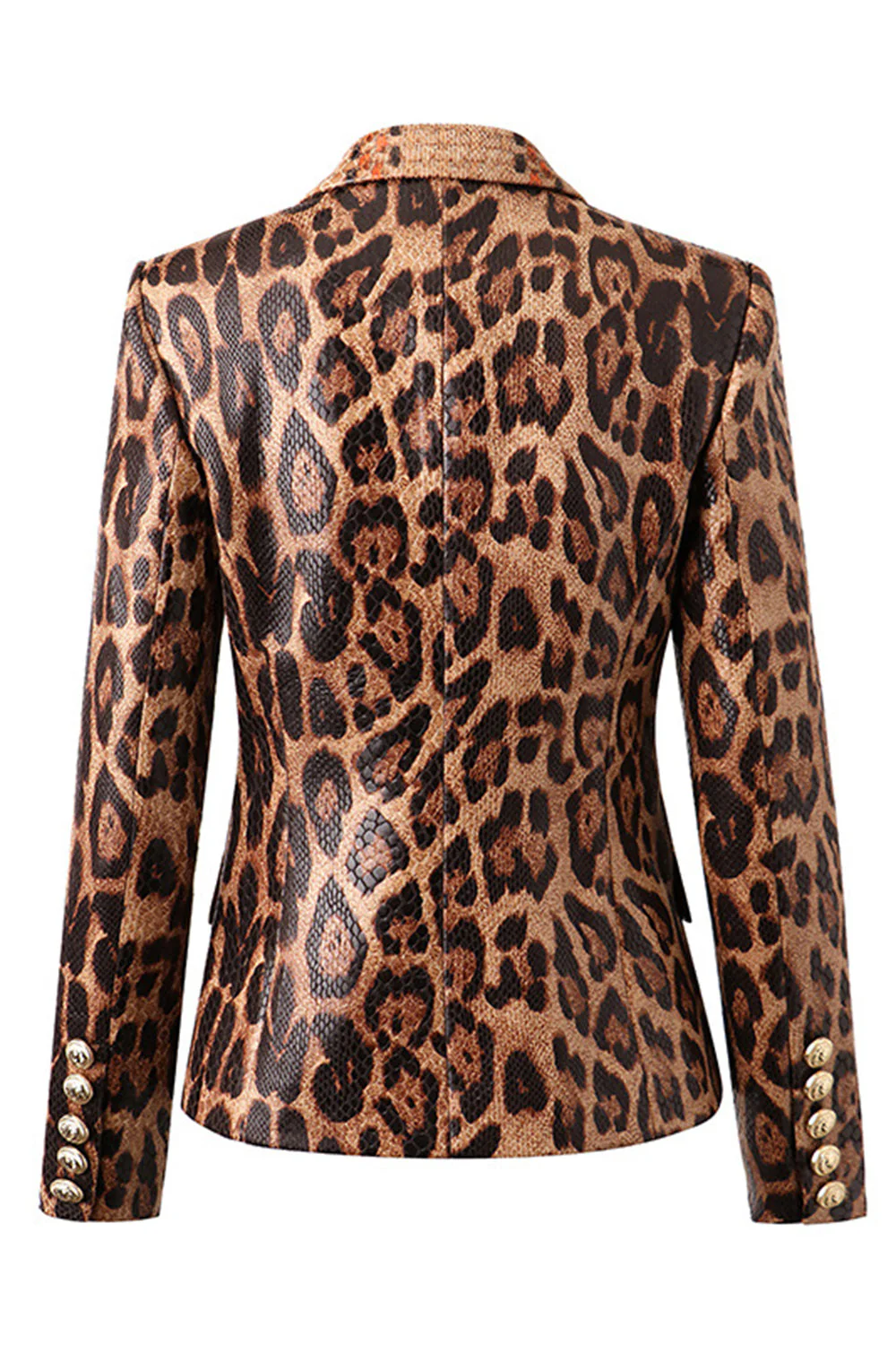 Leopard Print Peak Lapel Długie rękawy Damska marynarka - Image 2