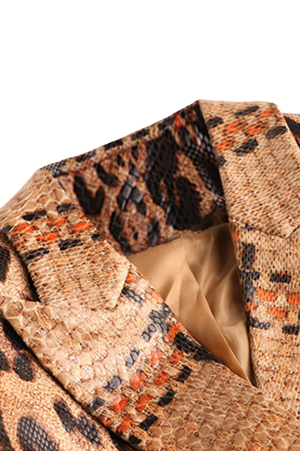 Leopard Print Peak Lapel Długie rękawy Damska marynarka - Image 3