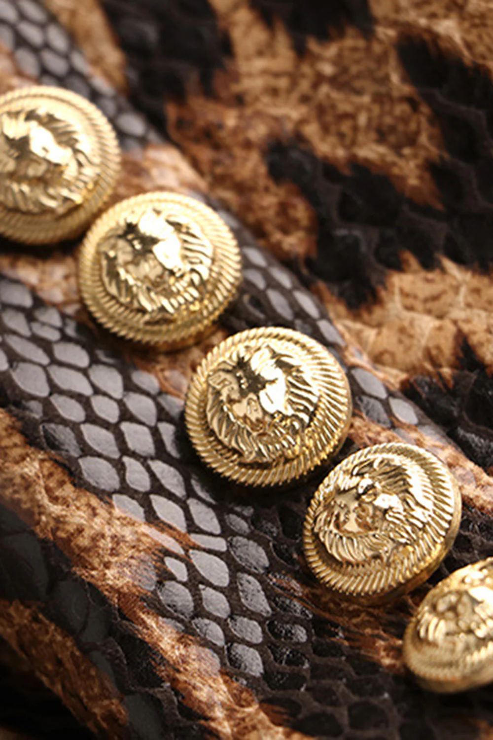 Leopard Print Peak Lapel Długie rękawy Damska marynarka - Image 4