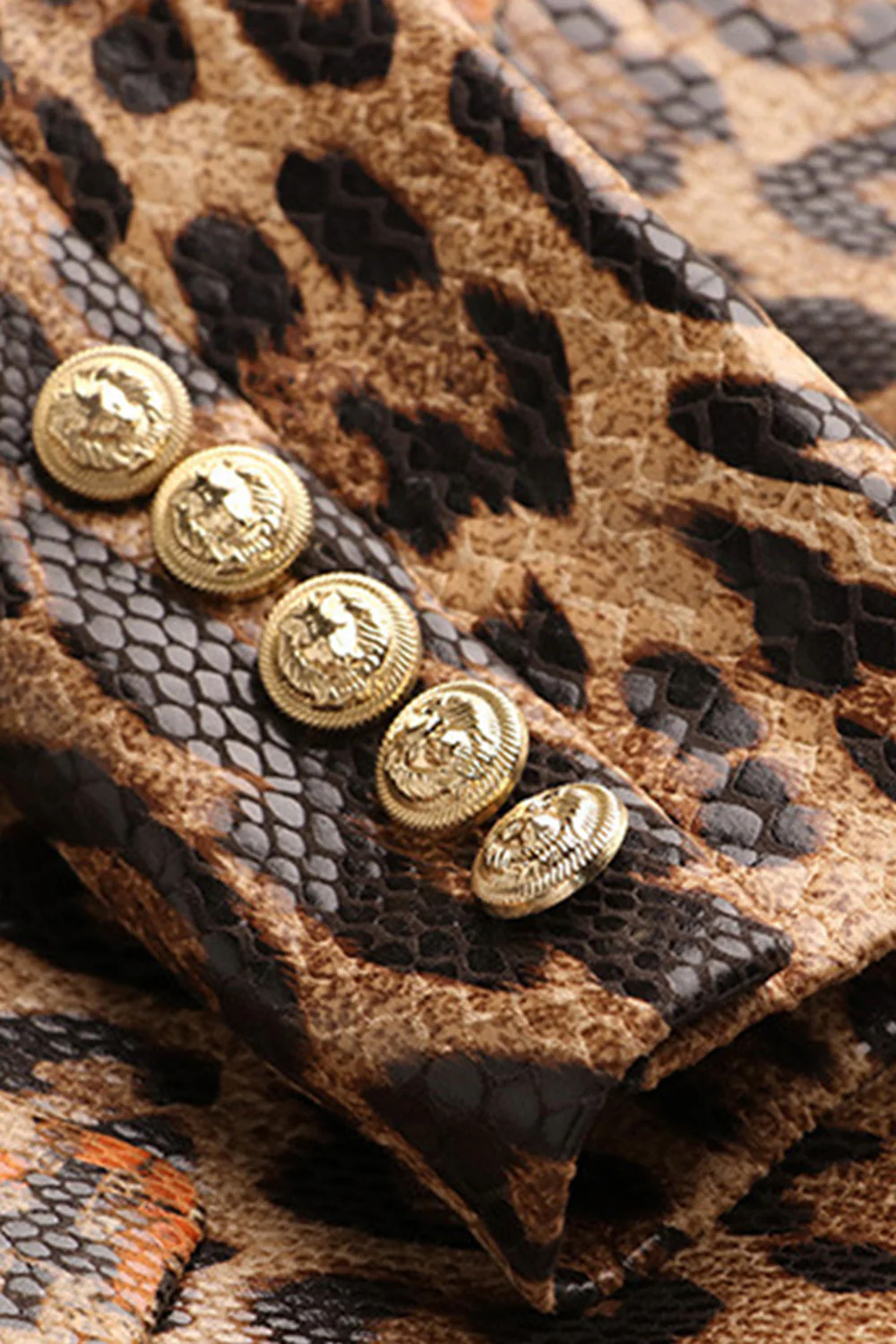 Leopard Print Peak Lapel Długie rękawy Damska marynarka - Image 5