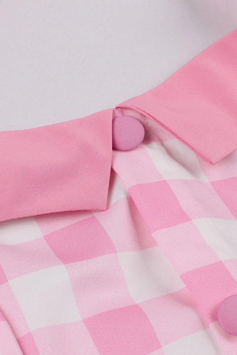 Linia Halter Neck Różowa sukienka w kratę Różowa sukienka z lat 1950. - Image 4