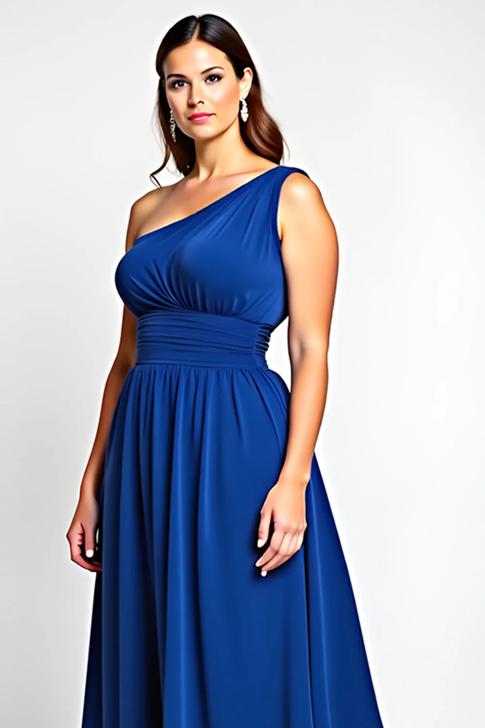 Plus Size Królewska Niebieska Szyfon Długa Sukienka Na Wesele - Image 7
