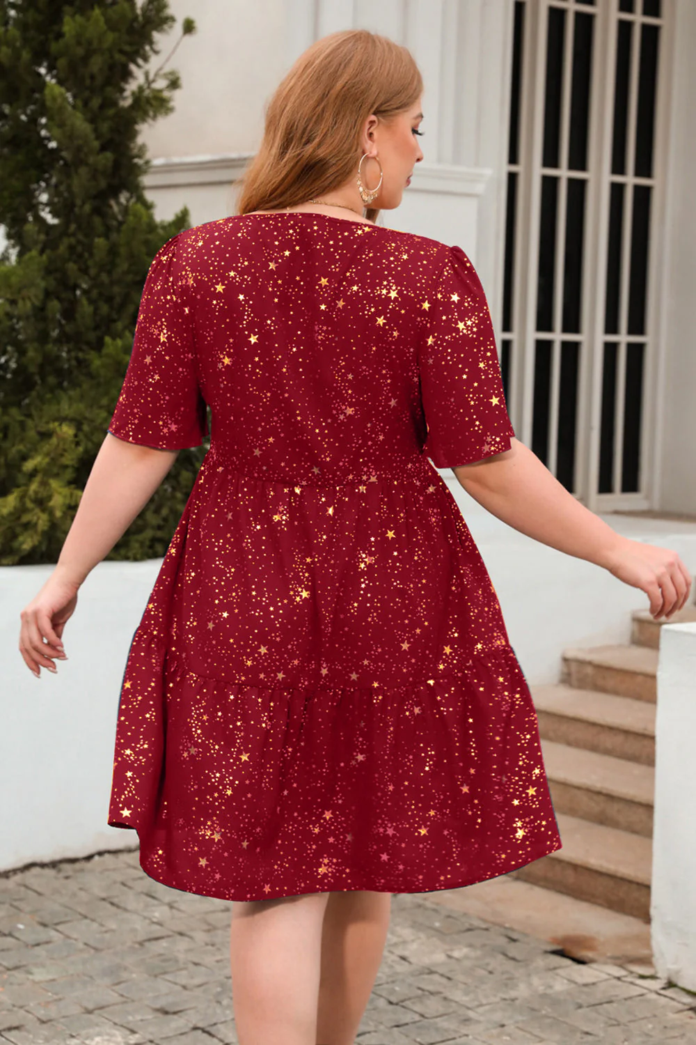Linia Kwadratowy Dekolt Zielony Aksamitny Plus Size Xmas Sukienka - Image 12