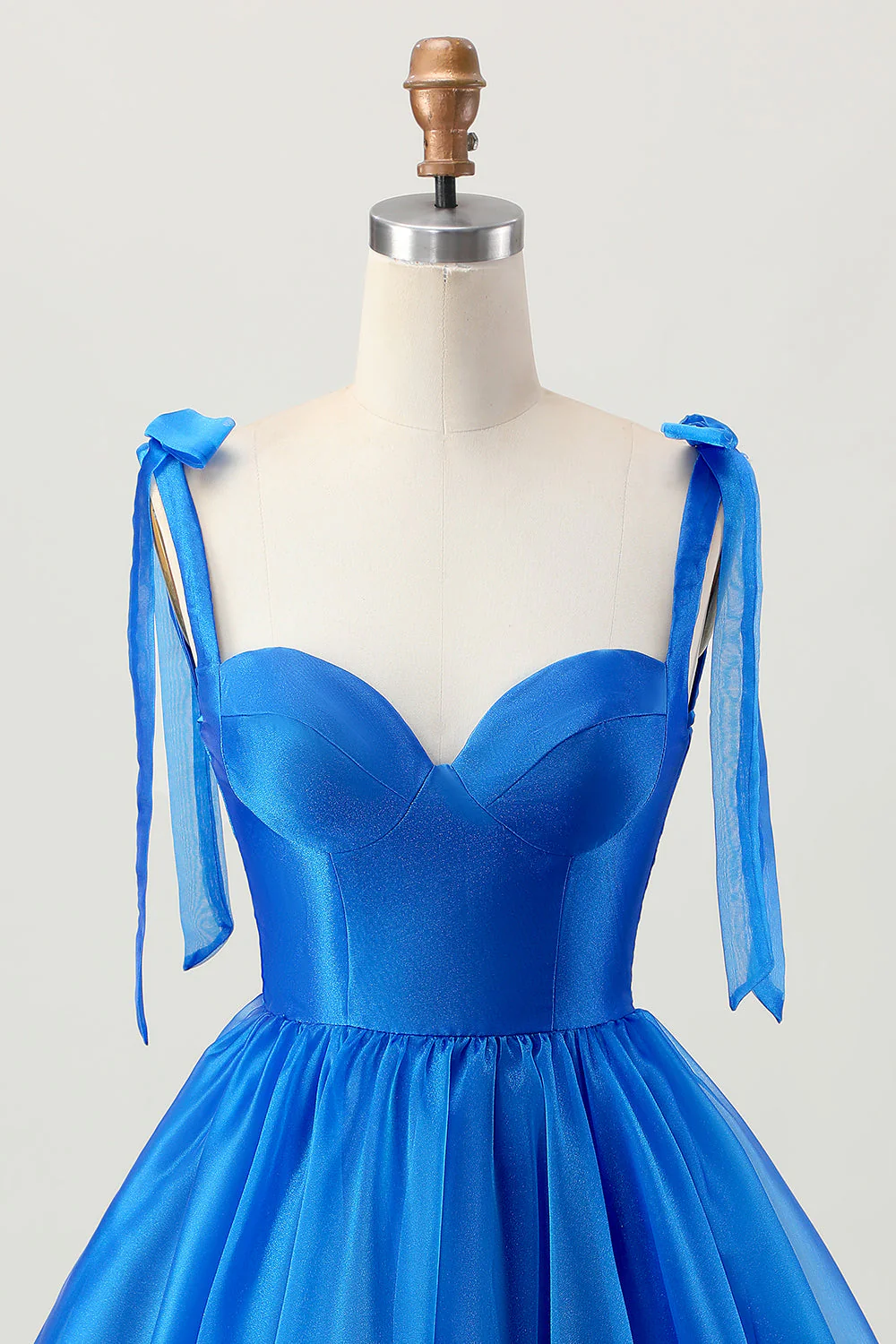 Linia Royal Blue Spaghetti Ramiączka Marszczona Sukienka Na Powrót Do Domu - Image 4