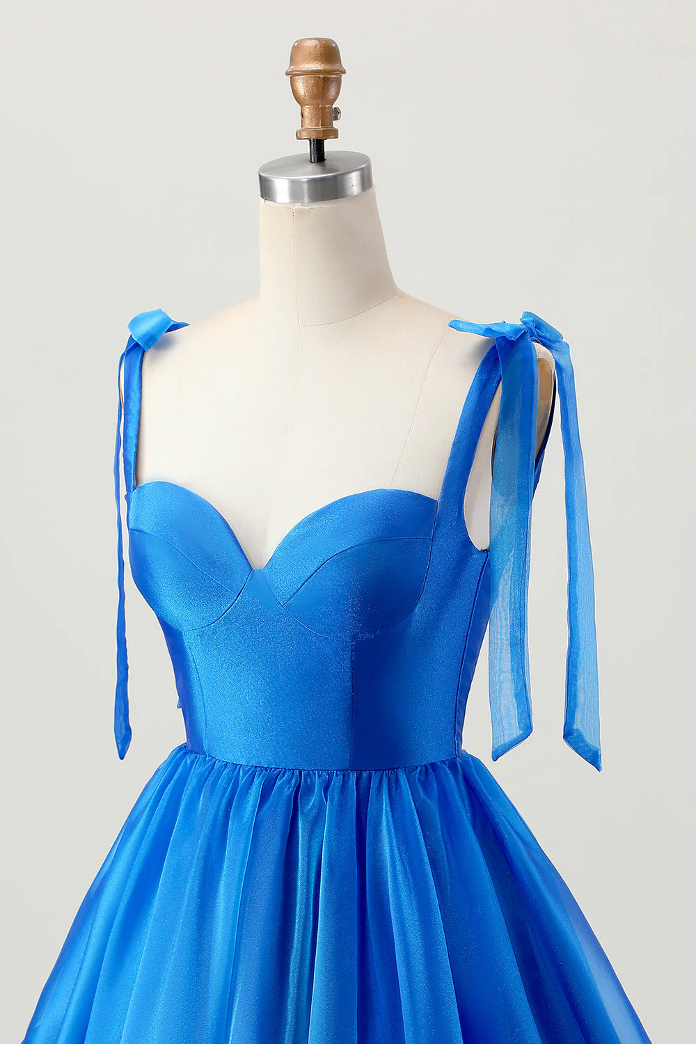 Linia Royal Blue Spaghetti Ramiączka Marszczona Sukienka Na Powrót Do Domu - Image 5