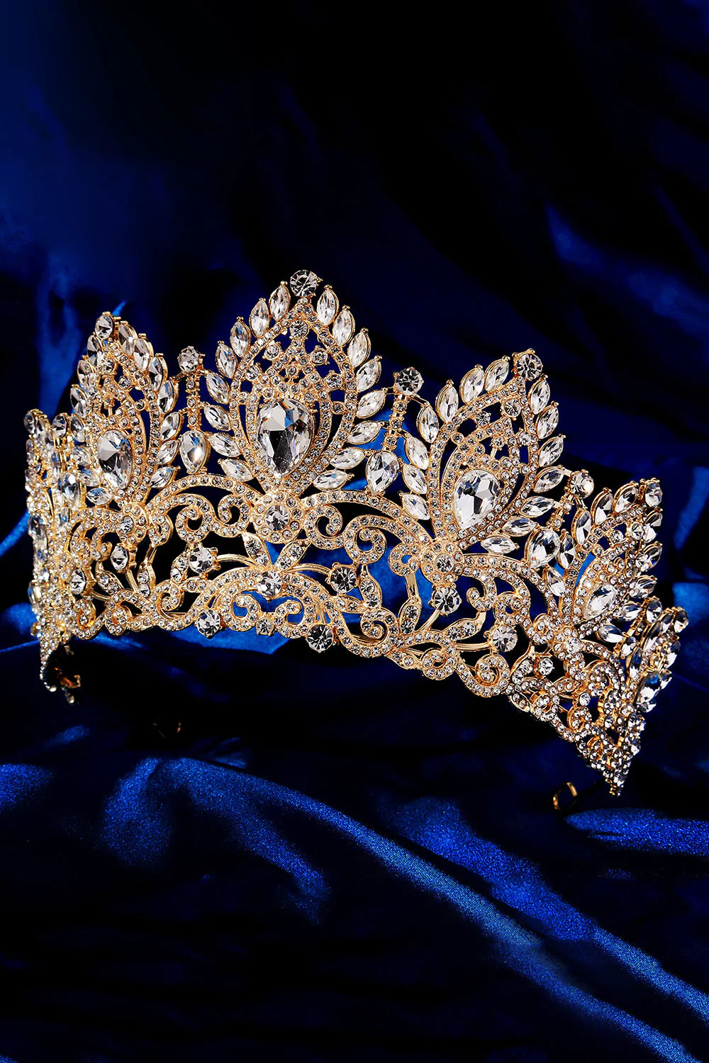 Luksusowa kryształowa tiara z Złotą koroną Królowej Królowej Studniówki - Image 2