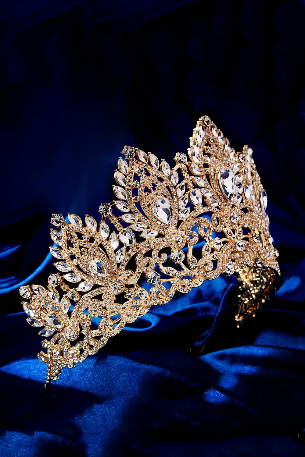 Luksusowa kryształowa tiara z Złotą koroną Królowej Królowej Studniówki - Image 3
