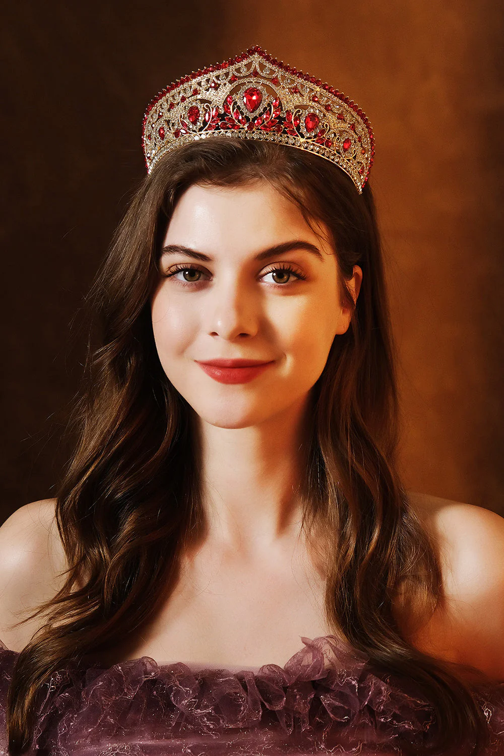 Luksusowa Kryształowa Tiara Złotej Korony Księżniczki - Image 6