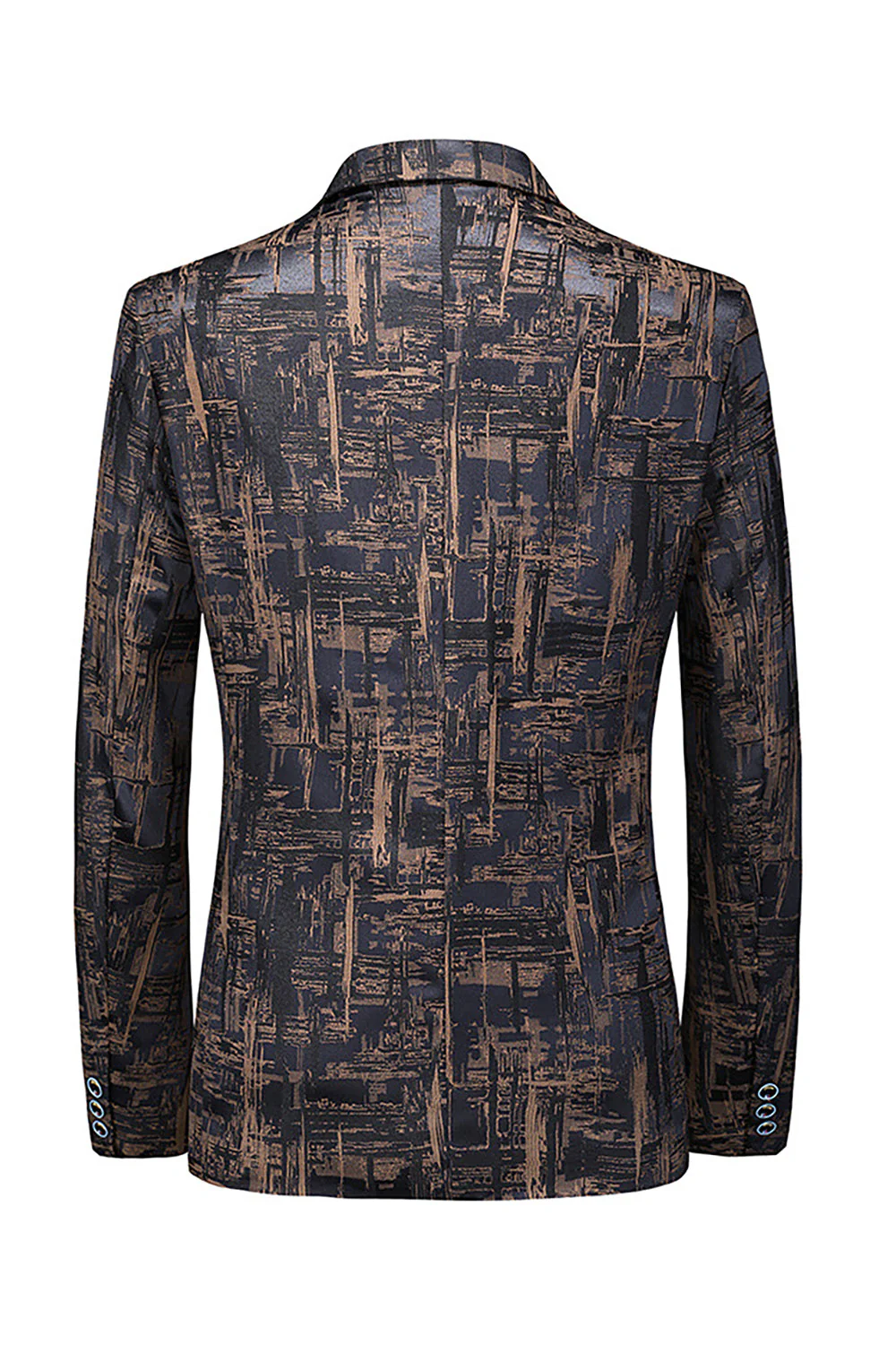 Męska marynarka z klapami Dark Coffee Slim Fit z karbowanymi klapami - Image 2