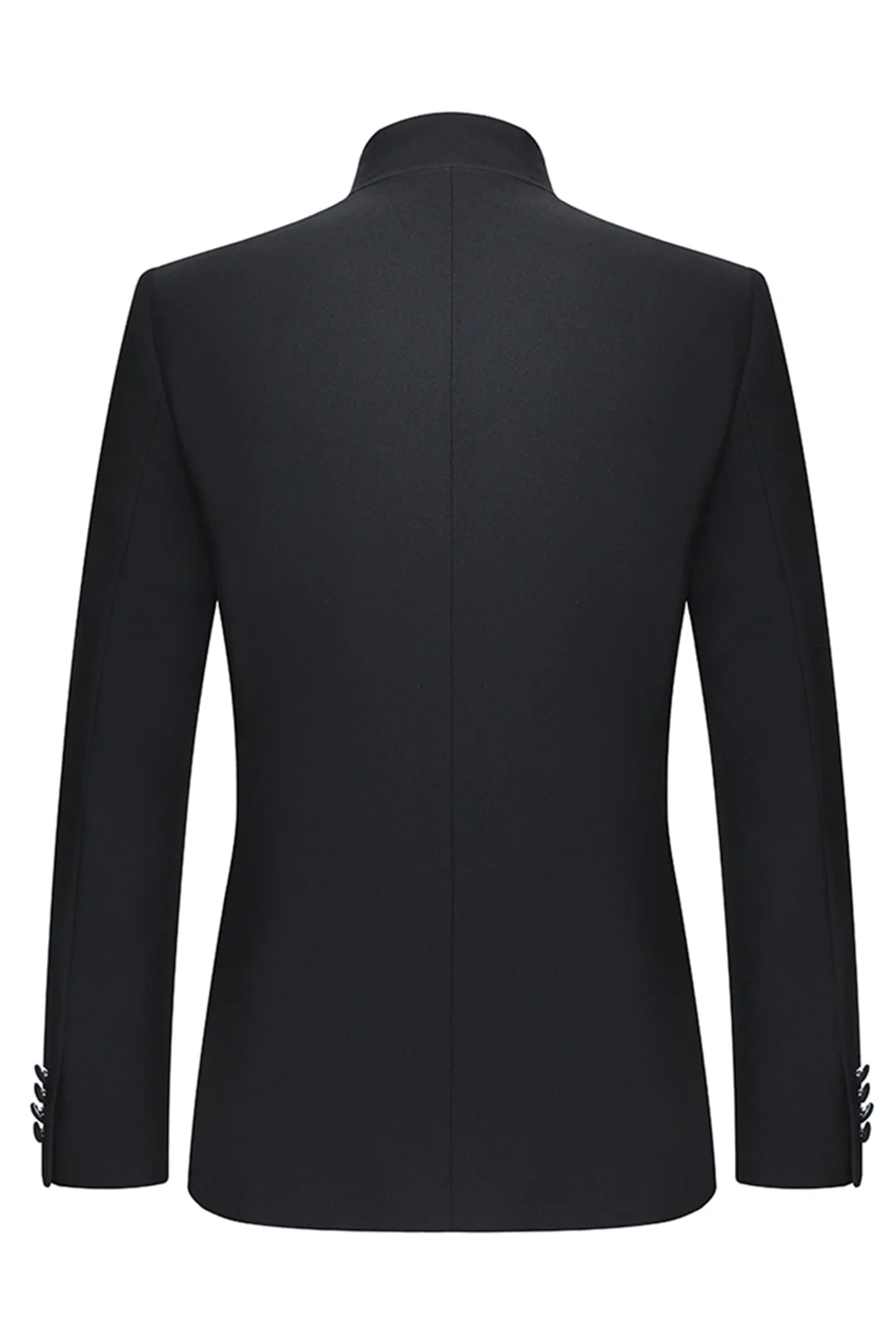męski 2-częściowy garnitur z kołnierzem mandarynkowym slim fit - Image 3